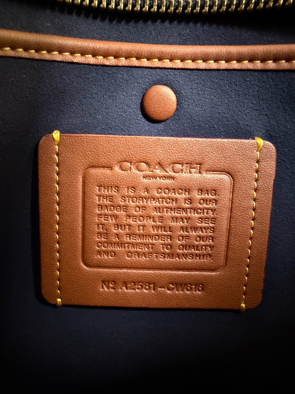 Coach Soft Empire Carryall Bag 40 Burnished Navy Blue XL Crossbody Satchel CW616 - Picture 12 of 16